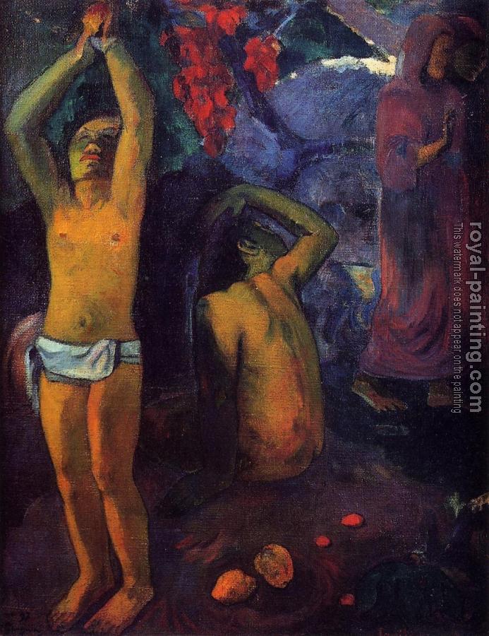 Paul Gauguin : Tahitian Man with His Arms Raised